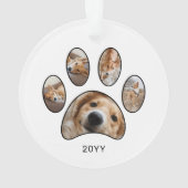 可愛いカスタムパウ印刷ペット名年写真集 オーナメント (裏面)