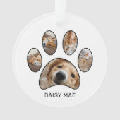 可愛いカスタムパウ印刷ペット名年写真集 オーナメント (正面)