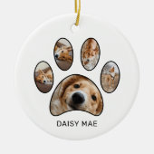 可愛いカスタムパウ印刷ペット名年写真集 セラミックオーナメント (正面)