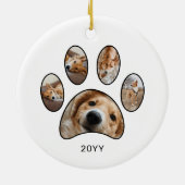 可愛いカスタムパウ印刷ペット名年写真集 セラミックオーナメント (裏面)