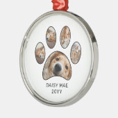 可愛いカスタムパウ印刷ペット名年写真集 メタルオーナメント (左)