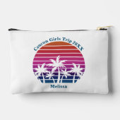 可愛いカスタムビーチガールズトリップピンクパームツリーサンセット アクセサリーポーチ