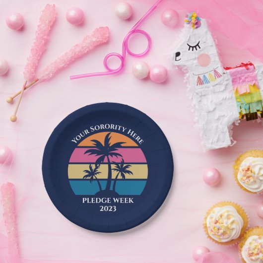 可愛いカスタムビーチ優越質権週パーティーブルー ペーパープレート (パーティー)