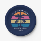 可愛いカスタムビーチ優越質権週パーティーブルー ペーパープレート (正面)