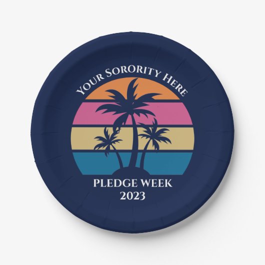 可愛いカスタムビーチ優越質権週パーティーブルー ペーパープレート (正面)