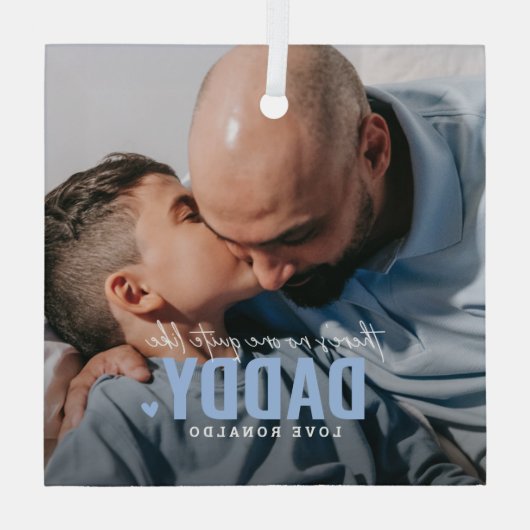 可愛いカスタムフォトキープサキダディギフトクリスマス ガラスオーナメント (裏面)