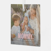 可愛いカスタムフォトキープサケMOMMYギフト ガラスオーナメント (正面左)