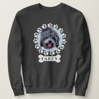 可愛いカスタムペット犬の写真と名前on Dogbone スウェットシャツ
