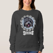 可愛いカスタムペット犬の写真と名前on Dogbone スウェットシャツ (正面)