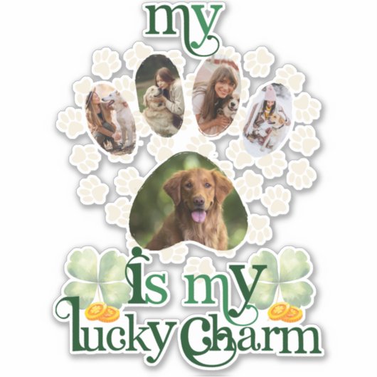 可愛いカスタムポー写真犬の聖パトリックの日 シール (正面)