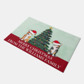 可愛いカスタムメリークリスマスコーギドッグス ドアマット (アングル)