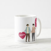 可愛いカスタムレズビアン・カップル記念日 コーヒーマグカップ (正面右)
