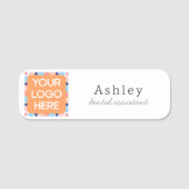 可愛いカスタムロゴスクリプト歯科 名札 (正面)