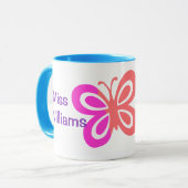 可愛いカスタム先生最高のバタフライ引用文ギフト マグカップ (正面左)