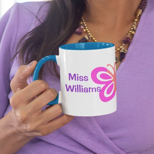 可愛いカスタム先生最高のバタフライ引用文ギフト マグカップ