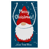 可愛いカスタム冬の抱き枕とクリスマス格言 スモールペーパーバッグ (裏面)