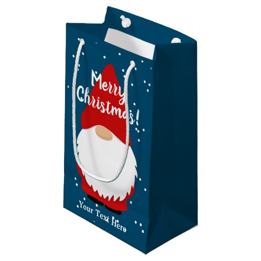 可愛いカスタム冬の抱き枕とクリスマス格言 スモールペーパーバッグ (正面アングル)