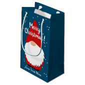 可愛いカスタム冬の抱き枕とクリスマス格言 スモールペーパーバッグ (裏面アングル)