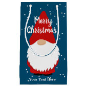 可愛いカスタム冬の抱き枕とクリスマス格言 スモールペーパーバッグ (正面)