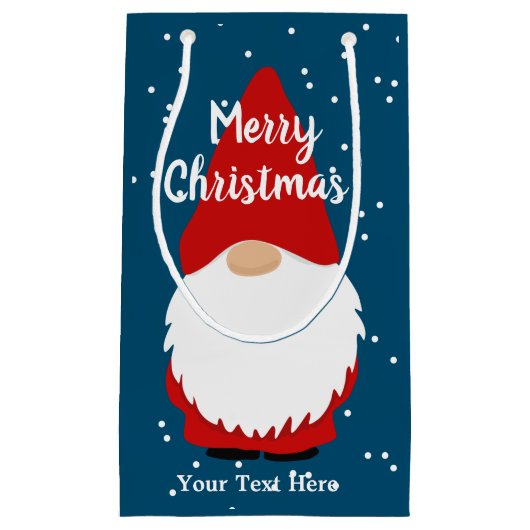 可愛いカスタム冬の抱き枕とクリスマス格言 スモールペーパーバッグ (正面)