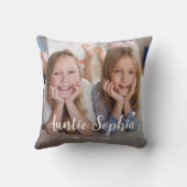 可愛いカスタム叔母さん2枚フォトキープサケ クッション (裏面)