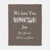 可愛いカスタム名私たちは愛する叔父ジョー フリースブランケット (正面)