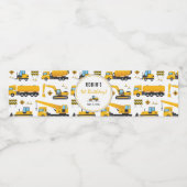 可愛いカスタム建築トラックをテーマにしたドリンク ペットボトルラベル (シングルラベル)