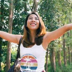 可愛いカスタム春休みビーチパームツリーソロリティ タンクトップ