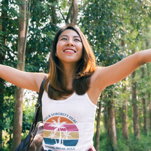 可愛いカスタム春休みビーチパームツリーソロリティ タンクトップ