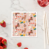 可愛いカスタム犬とクリスマスナプキン スタンダードカクテルナプキン (インサイチュ)