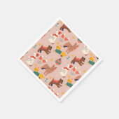 可愛いカスタム犬とクリスマスナプキン スタンダードカクテルナプキン (角)