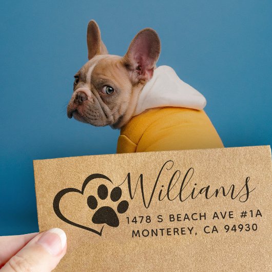 可愛いカスタム犬の住所スタンプハート セルフインキングスタンプ
