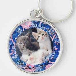 可愛いカスタム猫母ギフト写真キーチェーン キーホルダー