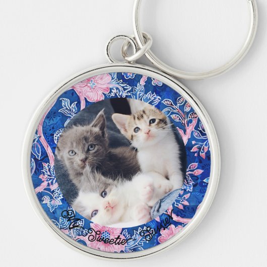 可愛いカスタム猫母ギフト写真キーチェーン キーホルダー (正面)