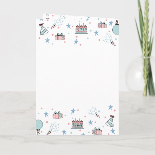 可愛いカスタム誕生日カード カード (裏面)