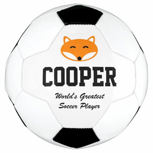 可愛いカスタム赤いキツネ漫画のサッカーボール サッカーボール (正面)