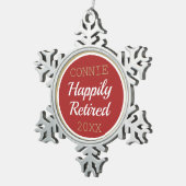 可愛いカスタム退職したクリスマス スノーフレークピューターオーナメント (右)