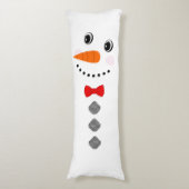 可愛いカスタム雪だるまとレッドボウタイ ボディピロー (正面縦)