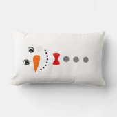 可愛いカスタム雪だるまとレッドボウタイ ランバークッション (正面)
