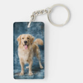 可愛いカスタム2写真犬の愛人のモダンペット名 キーホルダー (裏面)