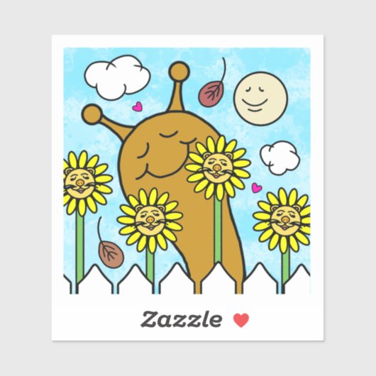 可愛いカタツムリとタンデリオンフレンズ秋ビニル シール (シート)