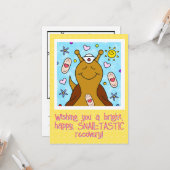 可愛いカタツムリナースーが色づき始める カード (正面/裏面インサイチュ)