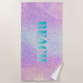可愛いカッコいいビーチスタイリッシュホログラフィック ビーチタオル (正面)