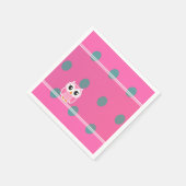 可愛いカッコいいフクロウのトレンディー水玉模様 スタンダードカクテルナプキン (角)