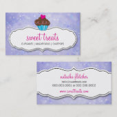 可愛いカップケお洒落ーキ《写真》ぼけ味模様 名刺 (正面/裏面)