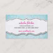 可愛いカップケーキお洒落《写真》ぼけ味柄アクアブル 名刺 (裏面)