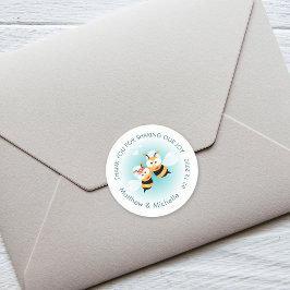 可愛いカップルへの甘い結婚感謝 ラウンドシール