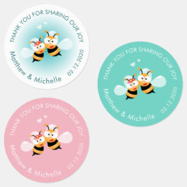 可愛いカップルへの甘い結婚感謝 ラベル