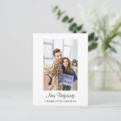 可愛いカップル私たちの最初の家の引越し発表 ポストカード (スタンド正面)