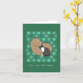 可愛いカピバラとタキシード猫最高のだ カード (黄色い花)